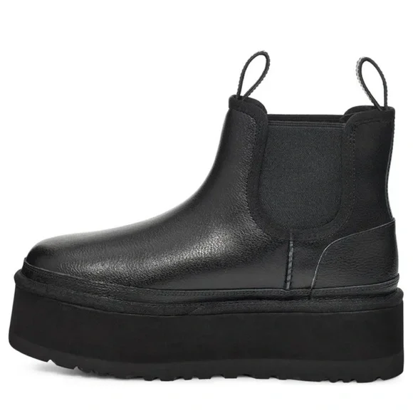 📌SOLD📌 UGG NEUMEL BLACK LEATHER PLATFORM CHELSEA BOOT🆕 - Picture 3 of 8